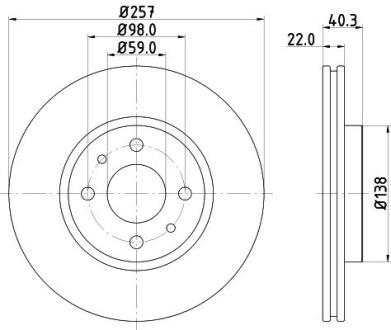 Диск тормозной передний Citroen Nemo PAGID 8DD 355 103971