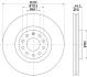 HELLA AUDI Тормозной диск передн.A4,A6 PAGID 8DD 355 107631 (фото 4)