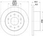 HELLA PRO CITROEN гальмівний диск задн. Jumper PAGID 8DD 355 108981 (фото 4)