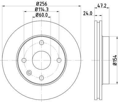 Тормозной диск перед. Lacetti 05- (256x24) PAGID 8DD355111351