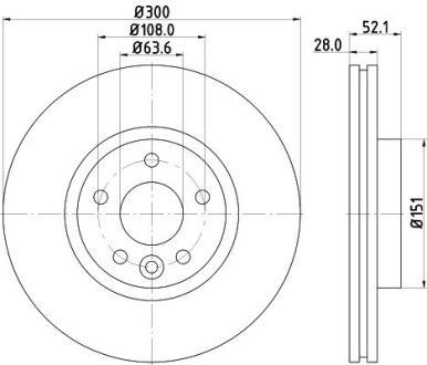 Гальмівний диск пер. Mondeo/Mondeo/S-Max 07-14 (PRO) PAGID 8DD355116221