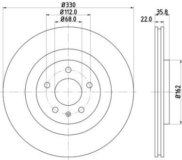Тормозной диск зад. Audi A4, A5, A6, A7, A8, Q5, Q7 08- PAGID 8DD 355 118021