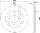 Тормозной диск перед. Mitsubishi Pajero 3.2 DiD 06- PAGID 8DD 355 119081 (фото 4)
