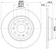 Тормозной диск задний Audi A3, Q3, TT Seat Alhambra Skoda Kodiaq, Superb III Vw Golf VII, Passat, Sharan, Tiguan 1.0-2.0D 04.12- PAGID 8DD 355 119481 (фото 4)