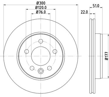 HELLA PRO VW гальмівний диск задн. AMAROK 2.0 BiTDI 11-, CRAFTER 2.0 TDI 17- PAGID 8DD 355 125571