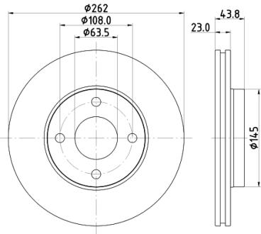 HELLA PRO FORD диск гальмівний передній FIESTA VII 1.0 EcoBoost 17- PAGID 8DD 355 126601