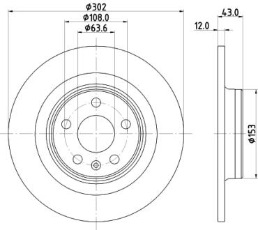 HELLA PRO HIGH CARBON VOLVO диск гальм. задн. S60 20- PAGID 8DD 355 126991