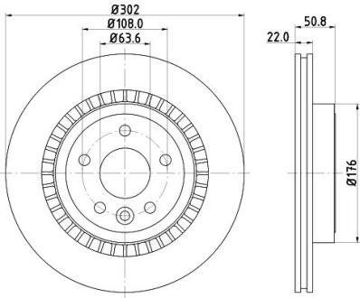 HELLA PRO HIGH CARBON VOLVO диск гальмівний задн. XC60 08- PAGID 8DD 355 129151