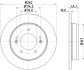 HELLA PRO HIGH CARBON HYUNDAI гальмівний диск задній Elantra 11-, Veloster PAGID 8DD 355 129451 (фото 4)