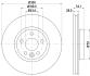 HELLA PRO HIGH CARBON FORD гальмівний диск передн. Mondeo 07- S-Max 06- Kuga 08- Galaxy 06- PAGID 8DD 355 129491 (фото 4)