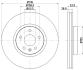HELLA PRO HIGH CARBON FORD диск гальмівний передн.Galaxy, S-Max, Landrover Freelander, Volvo S60/80 II, V60/70, XC70 06- PAGID 8DD 355 129511 (фото 4)