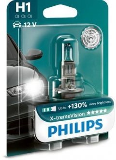 Лампа накаливания H1 X-treme VISION 12V 55W P14,5s (+130) 1шт. blister PHILIPS 12258XV+B1 (фото 1)
