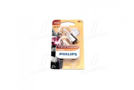 Лампа накаливания P21/4W 12V BAZ15d 2шт blister PHILIPS 12594B2