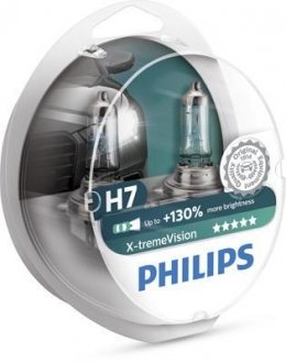 Лампа розжарювання H7 12V 55W PX26d X-treme VISION +130% PHILIPS 12972XV+S2 (фото 1)