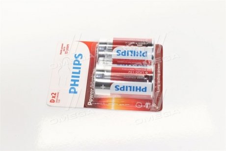 Батарейки циліндричні, лужні PHILIPS LR20P2B/10 (фото 1)