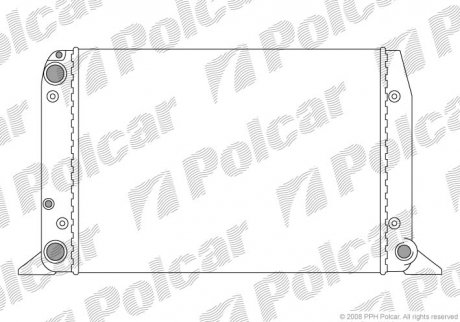 Радиатор охлаждения Audi 80 1.6 87- Polcar 130708-1