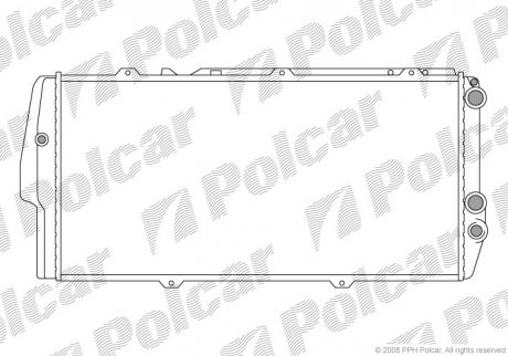 Радиатор охлаждения Audi 100/200 1.8-2.2 86-91 Polcar 131508A3