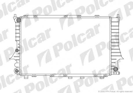 Радиатор охлаждения Audi 100 2,8 90-94 Polcar 131608-3