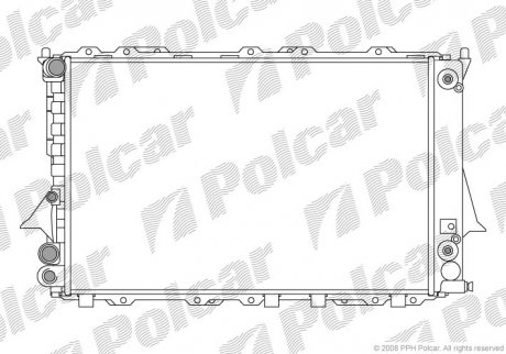Радіатор охолодження (412x632x30) Audi 100, A6 (з АКПП) 90- Polcar 131608A5 (фото 1)