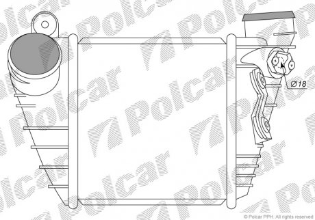 Радиатор интеркулера Audi/VW 1.8T/1.9TDI 96- Polcar 1323J8-1