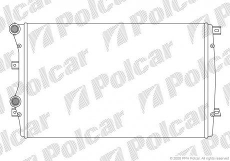 Радіатор Caddy III 1.9TDI BJB (+/- AC) (650x418x26) Polcar 133108A2 (фото 1)