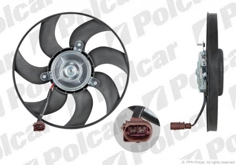 Вентилятор радиатора Audi A1, A3, TT,Skoda Octavia, Superb, Yeti VW Beetle, Caddy1.0-3.6 02.03- Polcar 133123U3-1