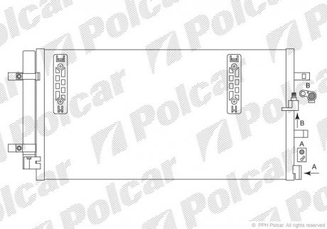 Радиатор кондиционера AUDI A4 AUDI A5,AUDI Q5 04/07- /MAN+AUT/ Polcar 1337K8C1