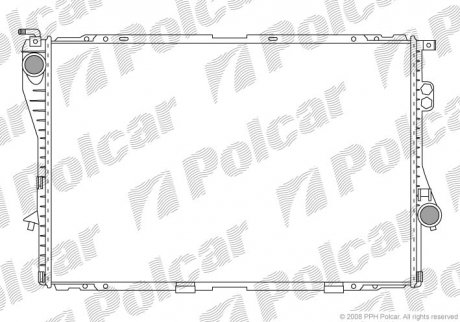 Радиатор BMW 5 (E39), 7 (E38) 2.5D 01.96-05.04 Polcar 201608A4 (фото 1)
