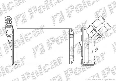 Радиатор печки Citroen Berlingo/Peugeot Partner Polcar 2324N8-1