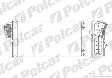 Радиатор печки Citroen XM/Peugeot 605 89- Polcar 2330N8-1