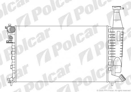 Радиатор охлаж. двигателя Citroen Berlingo 1.1/1.4/1.8 06.96- Polcar 235008-2