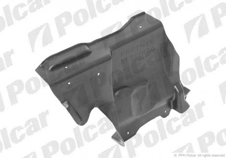 Захист двигуна правий пластмасовий Peugeot Partner/Citroen Berlingo 03- Polcar 23503482 (фото 1)