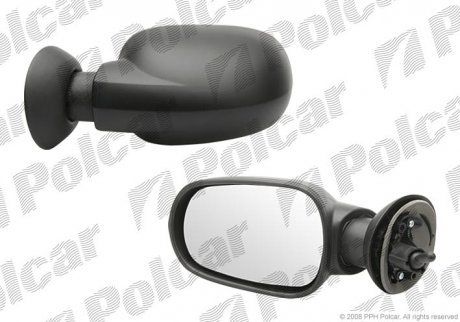 Зеркало снаружи. левое (мех.) Dacia Logan 04- Polcar 2800511M (фото 1)