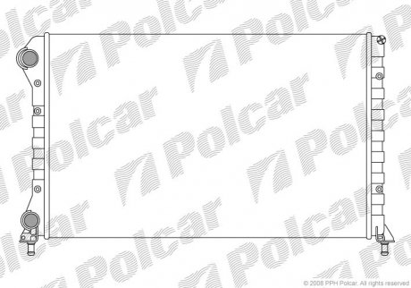 Радиатор двигателя Fiat Doblo 1,9 D 01- (+AC) Polcar 304008A4 (фото 1)