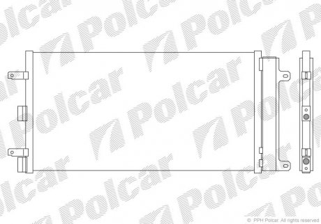 Радиатор кондиціонера Fiat Doblo 1.4/1.6/1.6CNG 10.01- Polcar 3041K8C1
