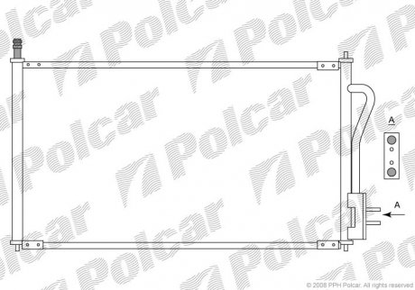 Радиатор кондиционера Ford Focus 98-04 Polcar 3201K8C1