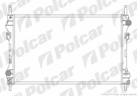 Радіатор охолодження (-AC) Ford Transit 2,4TDCi 00-06 Polcar 324708A1 (фото 1)