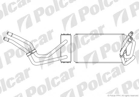 Радіатор пічки FORD TRANSIT 2.0D-2.4D 01.00-05.06 Polcar 3247N8-2 (фото 1)