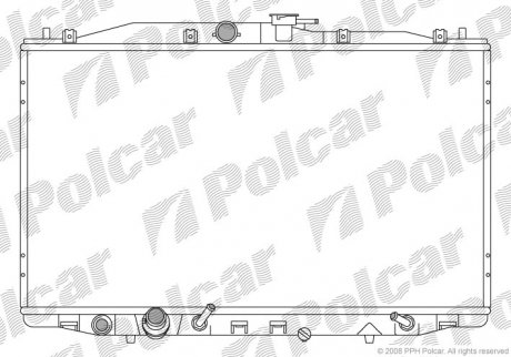 Радиатор двигателя (АКПП) Honda Accord VII 2.0/2.4 02.03-05.08 Polcar 383308-2