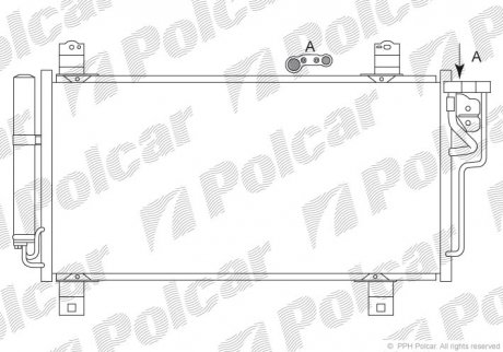 Радиатор кондиціонера MAZDA 6 1.8-2.5 07- Polcar 4560K8C2S (фото 1)