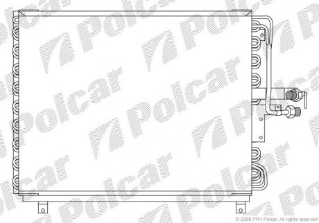 Радиатор кондиционера MB W124 2.0D-3.2 01.85-03.98 Polcar 5014K8A6