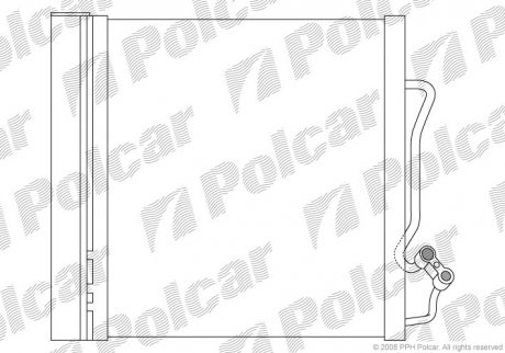 Радиатор кондиционера (с осушителем) Smart Cabrio,City-Coupe, Crossblade,Fortwo 0.6/0.8 CDI 99-07 Polcar 5095K8C1 (фото 1)
