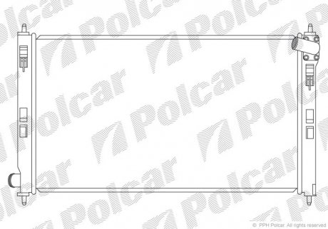 Радиатор охлаждения двигателя Peugeot 4007/ Mitsubishi ASX/Lancer 1.6-3.0 08- Polcar 523408-1