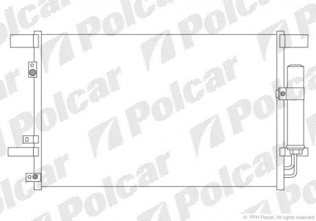 Радиатор кондиционера Citroen C4 1.6/1.8 12- /Mitsubishi Lancer 08- /Peugeot 4007, 4008 07- Polcar 5266K8C1 (фото 1)