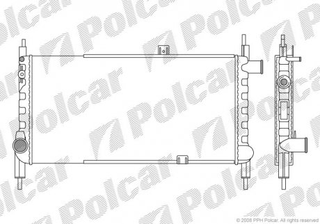 Радиатор охлаждения Opel Kadet 1.3 86-91 Polcar 550508-1