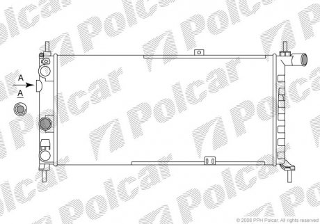 Радиатор охлаждения Opel Kadett 1.6-1.8 84- Polcar 550508A4 (фото 1)