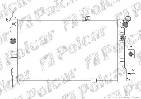 Радиатор Opel Astra F 1.4-2.0 09.91-01.05 Polcar 550708A5 (фото 1)