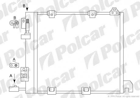 Радиатор кондиционера (с осушителем) Opel Astra G, Astra G Classic, Astra G Classic Caravan, Zafira A 1.7D/2.0D/2.2D 02.98-12.09 Polcar 5508K8C2S