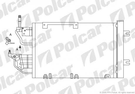 Радиатор кондиционера Opel Astra H, Zafira B 1.3D-2.0 04- Polcar 5509K8C5