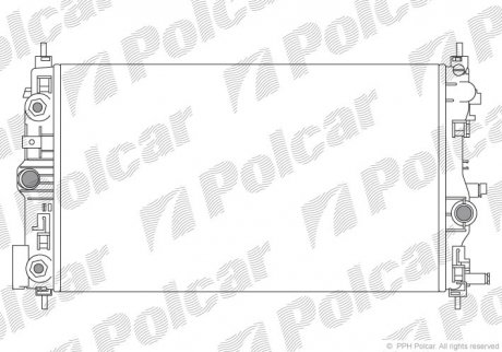 Радиатор охлаждения (AT) Opel Astra J,Zafira C 2.0D 12.09 Polcar 551108-7